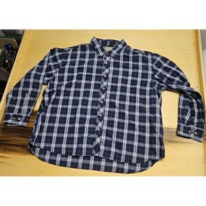 Schmidt Workwear 4XL BLACK Gray Red‎ Plaid Long Sleeve Button Front Work Shirt